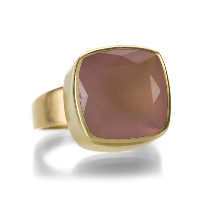 Rings Faceted Rose Quartz Ring - Annette Ferdinandsen