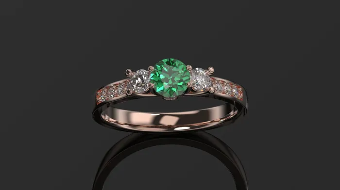 Rings | FL LLC Emerald Engagement Ring Rose Gold Engagement Ring Emerald Ring Emerald Gold Rose Gold Emerald Ring