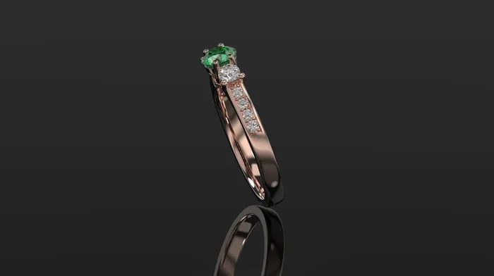 Rings | FL LLC Emerald Engagement Ring Rose Gold Engagement Ring Emerald Ring Emerald Gold Rose Gold Emerald Ring