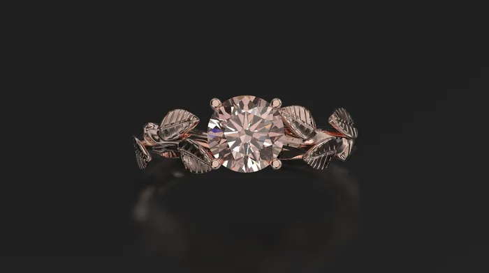 Rings FL LLC Morganite Leaf Engagement Ring Rose Gold Engagement Ring Morganite Branch Ring Morganite Gold Rose Gold Morganite Ring