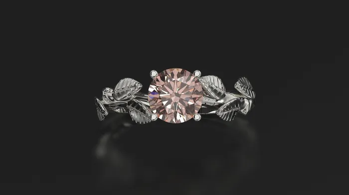 Rings | FL LLC Morganite Leaf Engagement Ring Rose Gold Engagement Ring Morganite Branch Ring Morganite Gold Rose Gold Morganite Ring