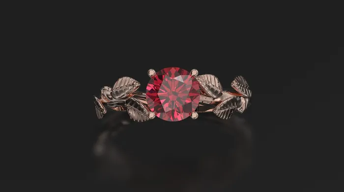 Rings | FL LLC Ruby Leaf Engagement Ring Rose Gold Engagement Ring Ruby Branch Ring Ruby Gold Rose Gold Ruby Ring