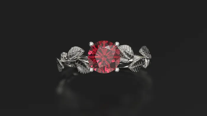 Rings | FL LLC Ruby Leaf Engagement Ring Rose Gold Engagement Ring Ruby Branch Ring Ruby Gold Rose Gold Ruby Ring