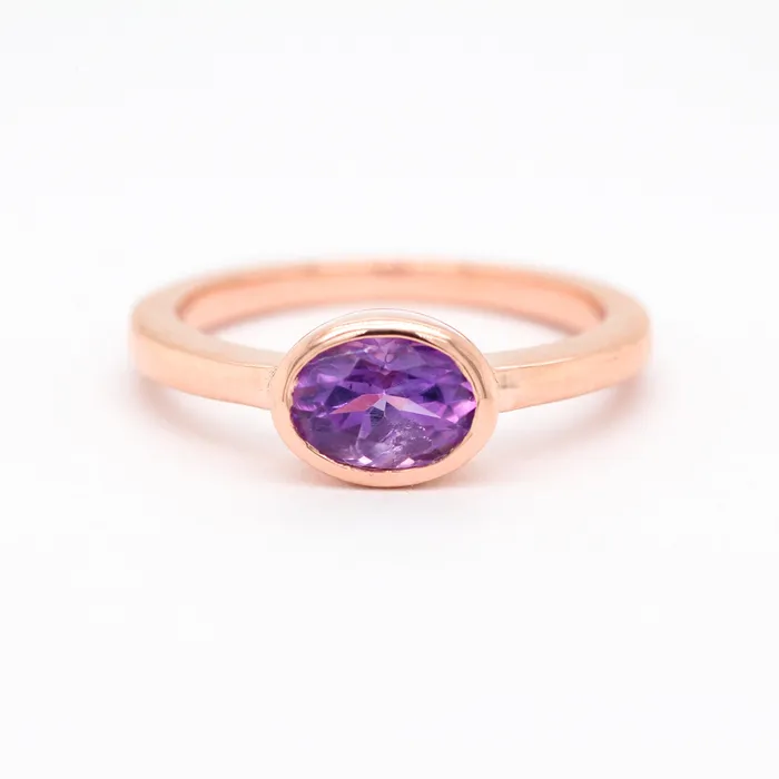 Rings FULLERS JEWELRY (MFG) 14KR Amethyst Bezel Set Ring