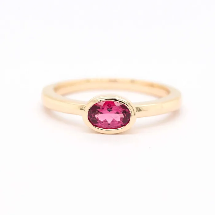 Rings FULLERS JEWELRY (MFG) 14KY .45 CT OVAL PINK TOURMALINE RING