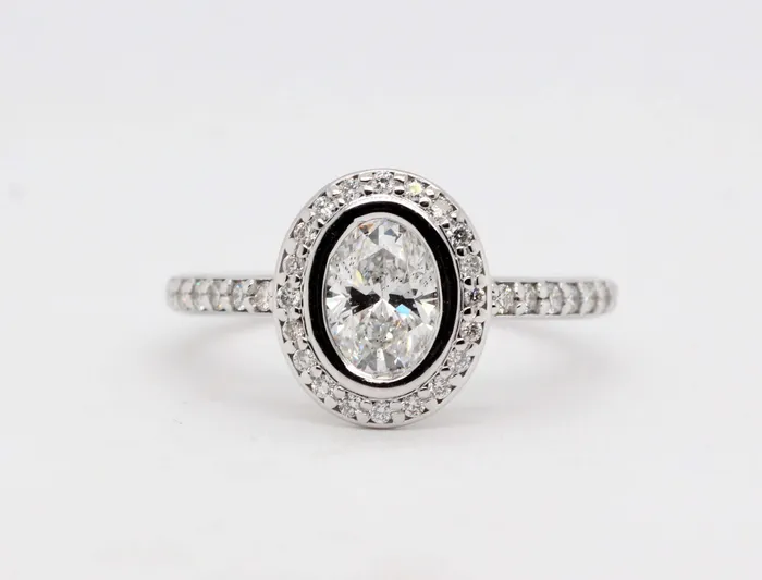 Rings FULLERS PURCHASE FROM PUBLIC 14KW 1.36 Cttw Diamond Halo Engagement Ring