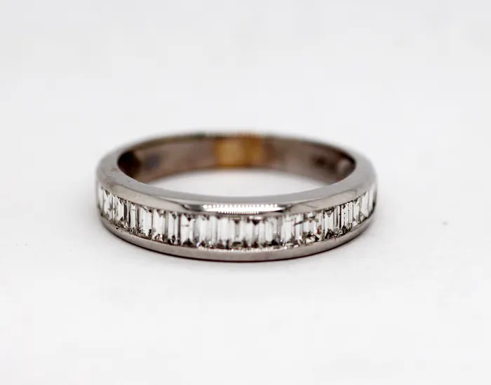 Rings FULLERS PURCHASE FROM PUBLIC 14KW 1.40 Cttw Baguette Diamond Wedding Ring