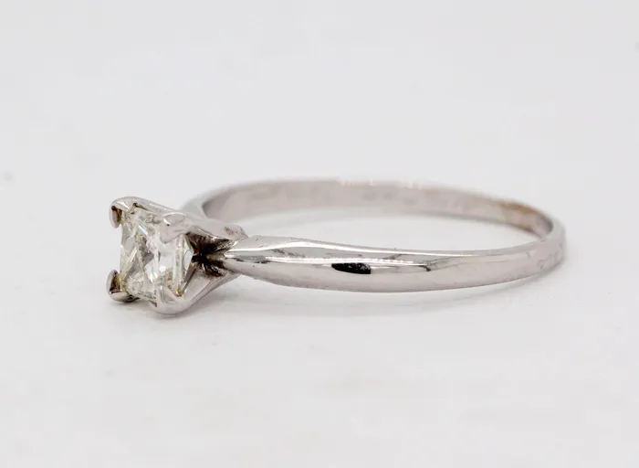 Rings | FULLER'S PURCHASE FROM PUBLIC 14KW .55 Ct Princess Cut Diamond Solitaire Ring