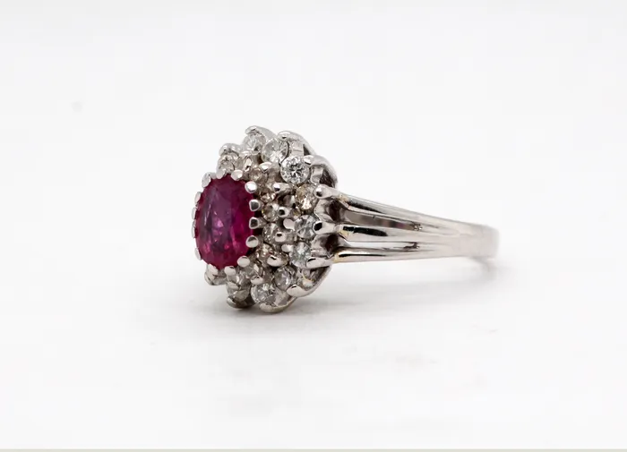 Rings | FULLER'S PURCHASE FROM PUBLIC Estate 14KW .85 Ct Pink Spinel and Diamond Ring