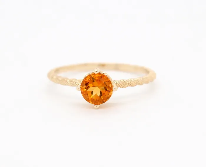 Rings FULLERS PURCHASE FROM PUBLIC Estate 14KY Judith Ripka Citrine Gemstone Ring with Rope Design