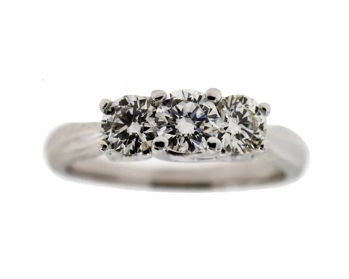 Rings | FULLER'S PURCHASE FROM PUBLIC Estate 18KW 1.00 Cttw Diamond 3 Stone Ring Platinum Prongs