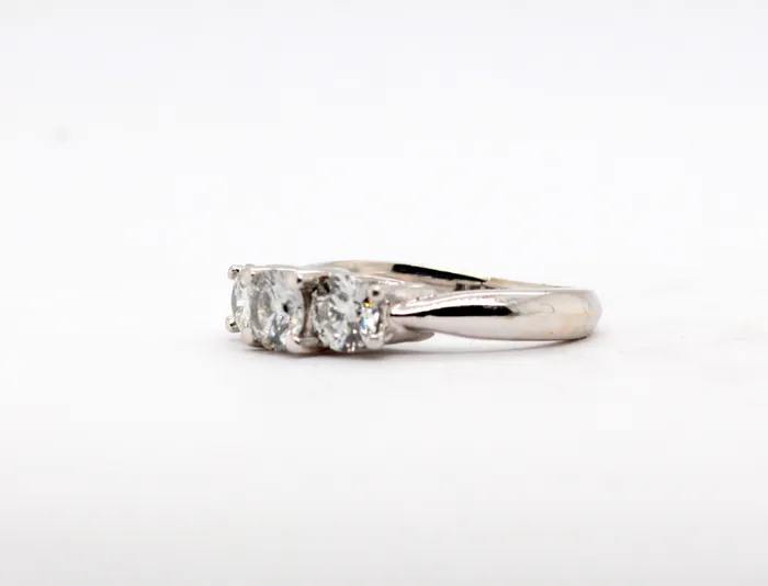 Rings | FULLER'S PURCHASE FROM PUBLIC Estate 18KW 1.00 Cttw Diamond 3 Stone Ring Platinum Prongs