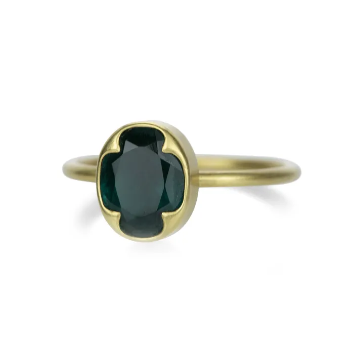 Rings Gabriella Kiss Faceted Green Tourmaline Ring