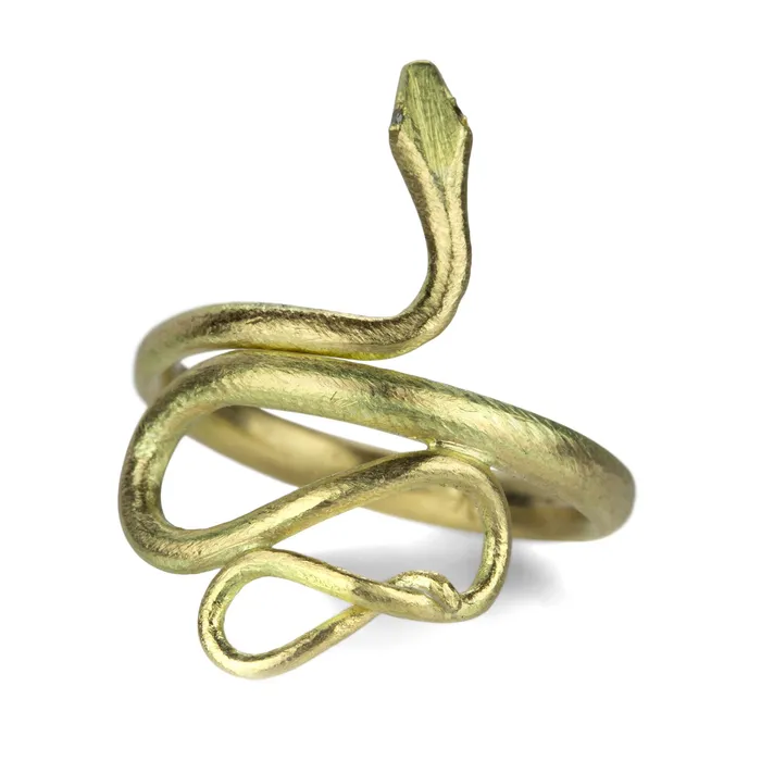 Rings Gabriella Kiss Large 18k Yellow Gold Snake Ring