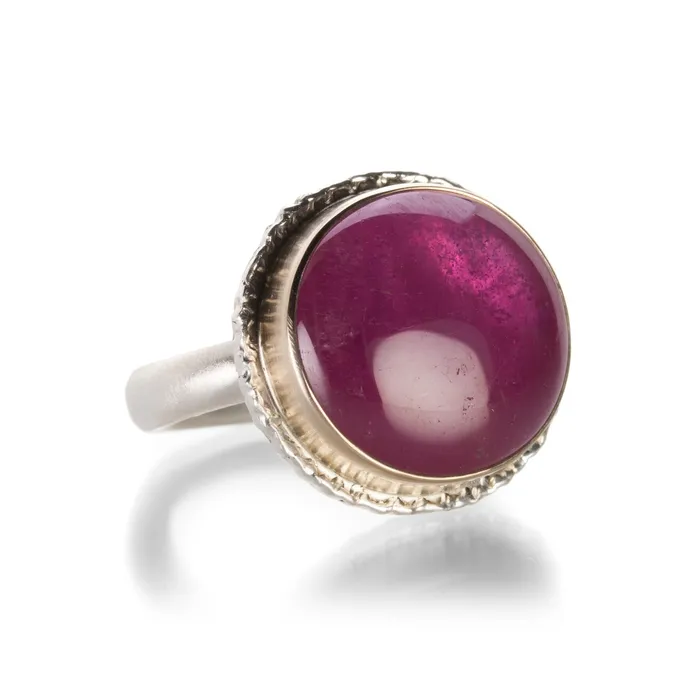 Rings Jamie Joseph African Ruby and Lava Platform Ring