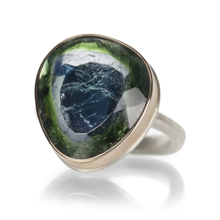 Rings Jamie Joseph Asymmetrical Green Tourmaline Slice Ring