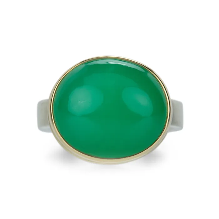 Rings Jamie Joseph Oval Smooth Chrysoprase Ring