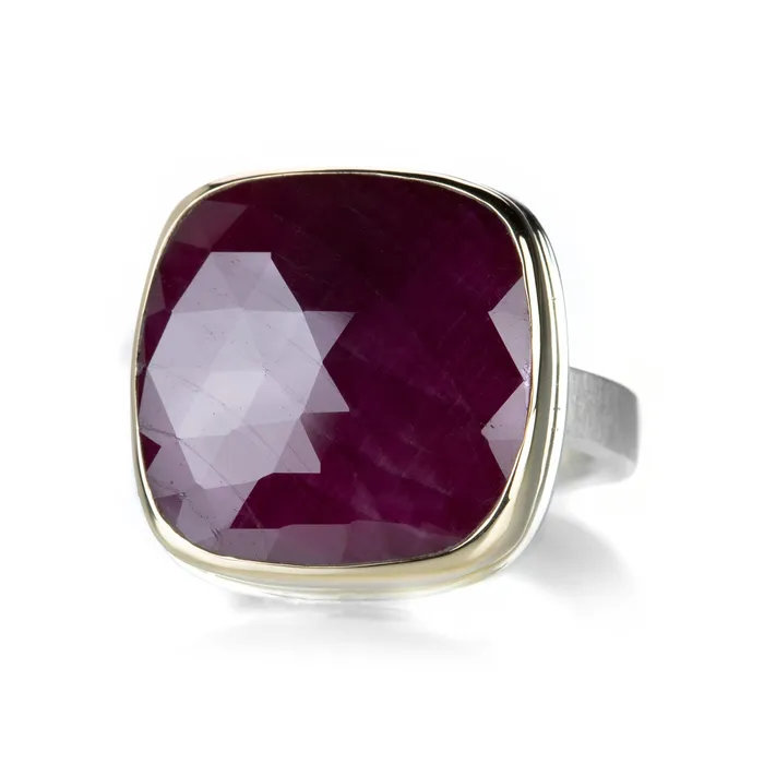 Rings Jamie Joseph Square Rose Cut Indian Ruby Ring