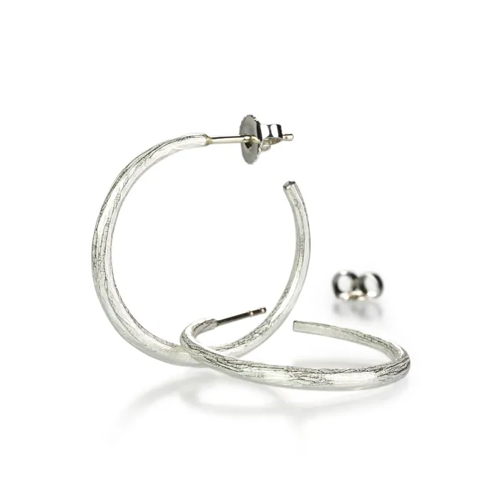 Rings John Iversen Bright Sterling Silver Medium Hoops