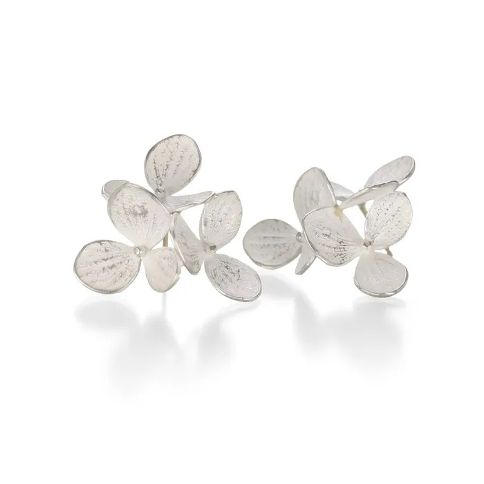 Rings John Iversen Silver 3 Part Hydrangea Studs