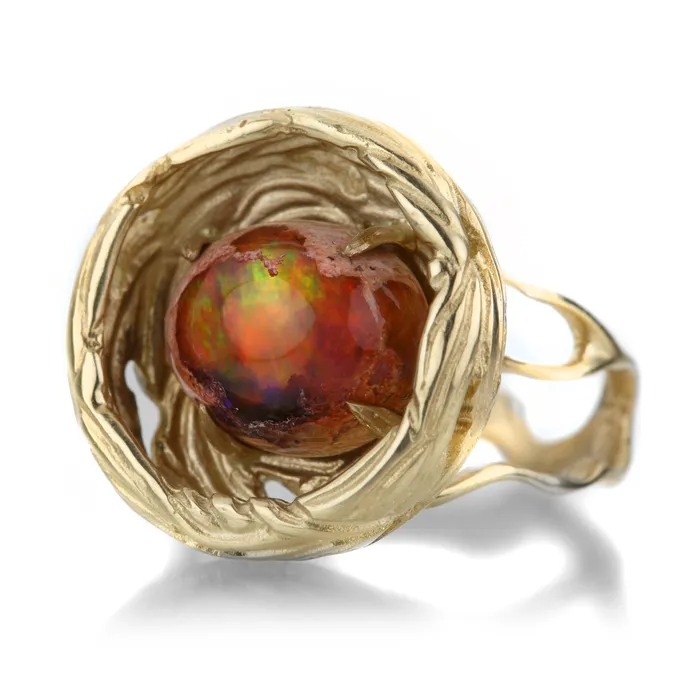 Rings Mexican Opal Birds Nest Ring - Annette Ferdinandsen