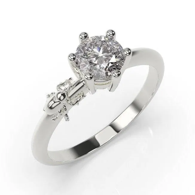 Rings MyUniqueRing Beetle Engagement Ring White Gold Beetle