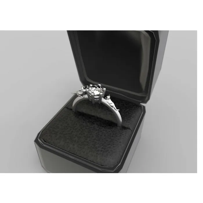 Rings | MyUniqueRing Cat Engagement Ring White Gold Cat Engagement Ring