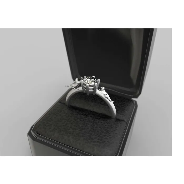 Rings | MyUniqueRing Cat Engagement Ring White Gold Cat Engagement Ring