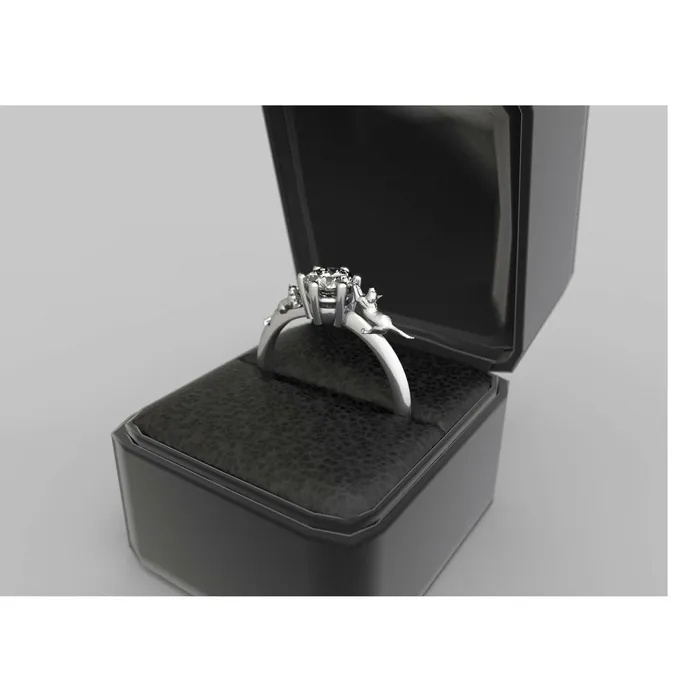 Rings | MyUniqueRing Cat Engagement Ring White Gold Cat Engagement Ring