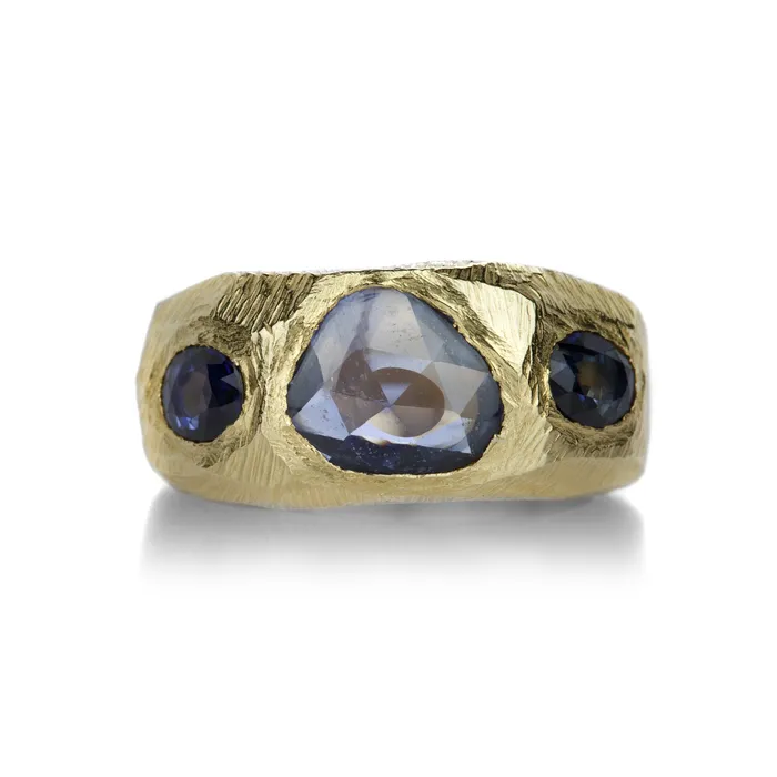 Rings Page Sargisson Blue Sapphire Tapered Band