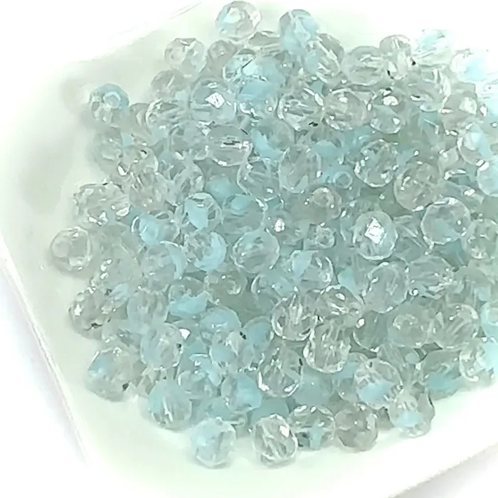 Rings PAS Jablonec Crystal Frozen Givre 2-tone combination Czech Fire Polished Round Faceted Glass Beads 4mm 6mm