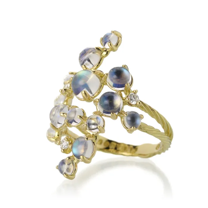 Rings Paul Morelli Yellow Gold Bubble Cluster Moonstone Ring