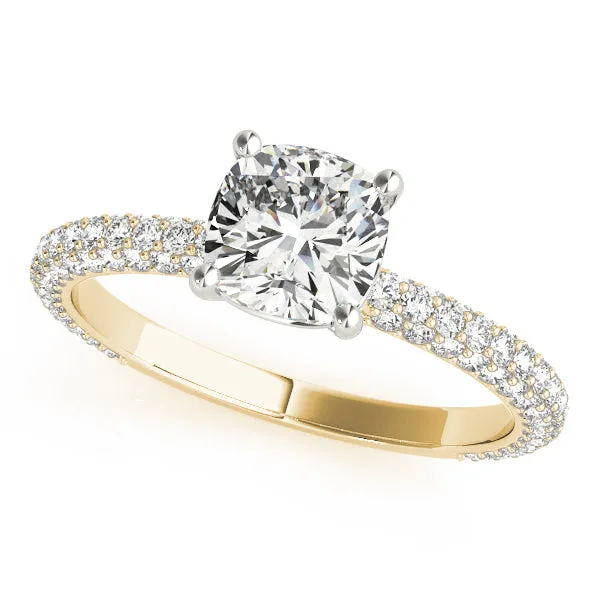 Rings | PAVE ENGAGEMENT RING WITH CUSHION HEAD - Overnight Mountings Lab