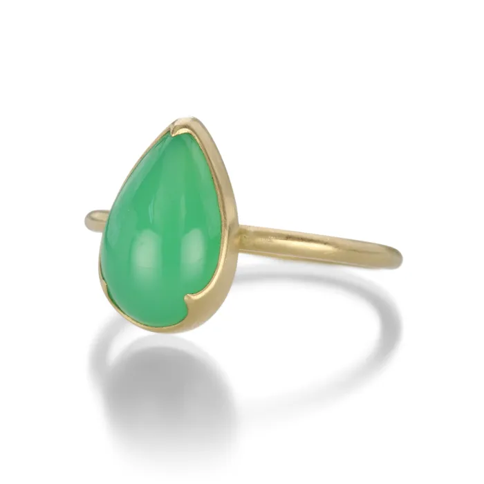 Rings Pear Shaped Chrysoprase Ring - Gabriella Kiss