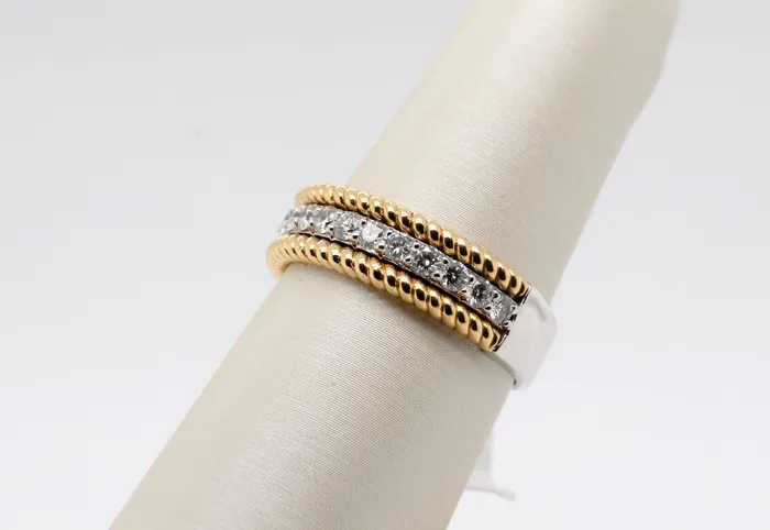 Rings | PINK DIAMOND INC 18KTT Diamond and Gold Stacked Ring