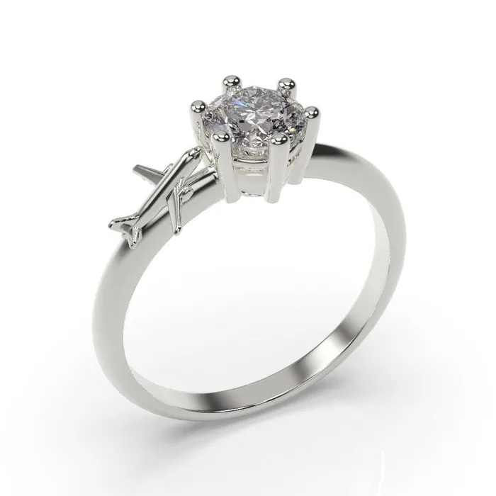 Rings Plane Ring Plane Engagement Ring Airplane Ring - MyUniqueRing