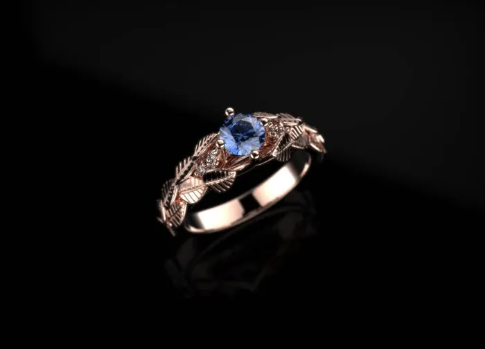 Rings Rose Gold Sapphire Engagement Ring Rose Gold Engagement Ring Sapphire Ring Sapphire in Rose Gold Rose Gold Sapphire Ring December Birthstone - FL LLC