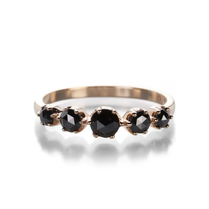 Rings Sethi Couture 5 Stone Black Diamond Ring