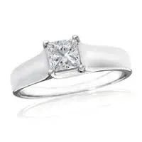 Rings SHAI GUT ESTATE PIECES 14KW .42CT PRINCESS CUT SOLITAIRE H-SI2