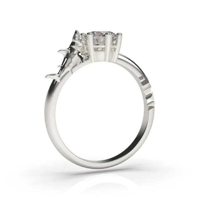 Rings | Shark Engagement Ring White Gold Great White - MyUniqueRing