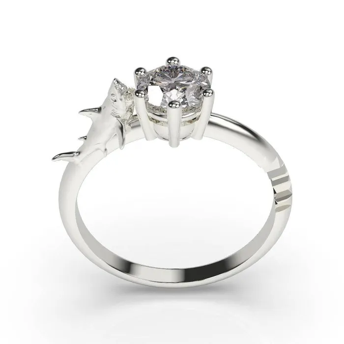 Rings | Shark Engagement Ring White Gold Great White - MyUniqueRing