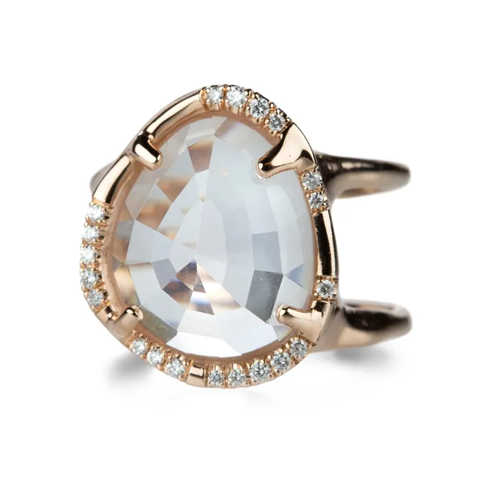 Rings Sirciam White Topaz Ethos Ring with Diamonds