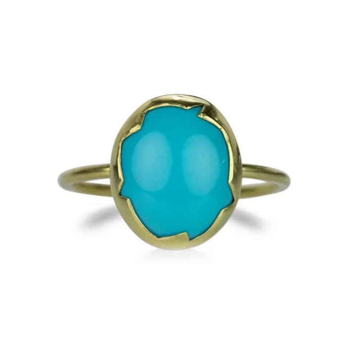 Rings Sleeping Beauty Turquoise Egg Stacking Ring - Annette Ferdinandsen