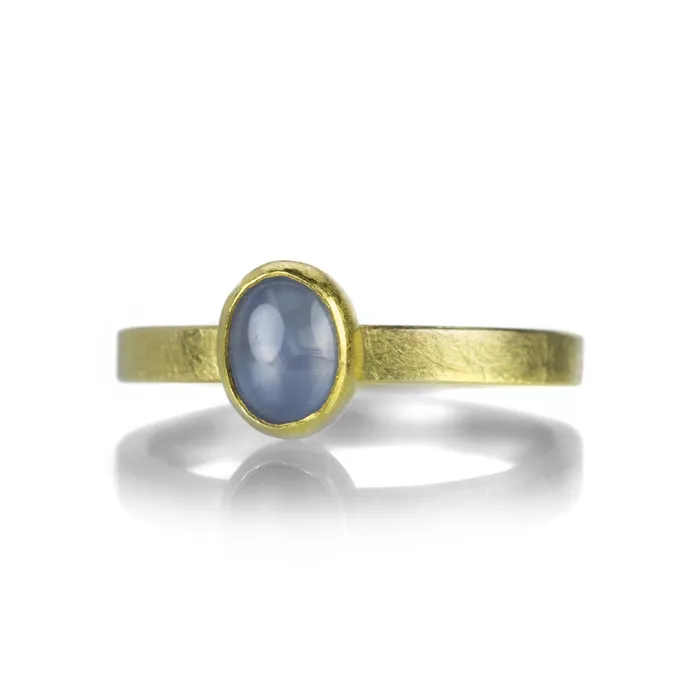 Rings Small Oval Blue Star Sapphire Ring - Petra Class