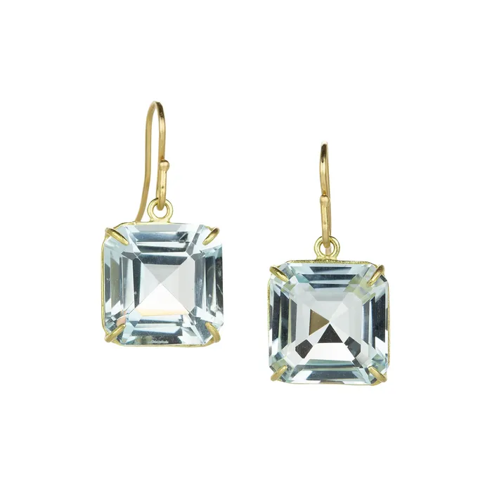 Rosanne Pugliese Earrings 18k Pale Blue Topaz Earrings