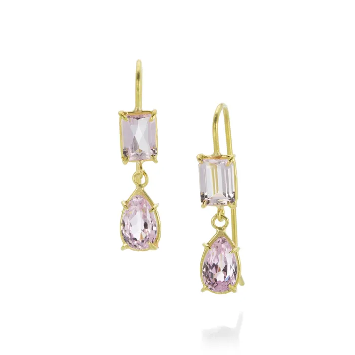 Rosanne Pugliese Earrings Kunzite Double Drop Earring