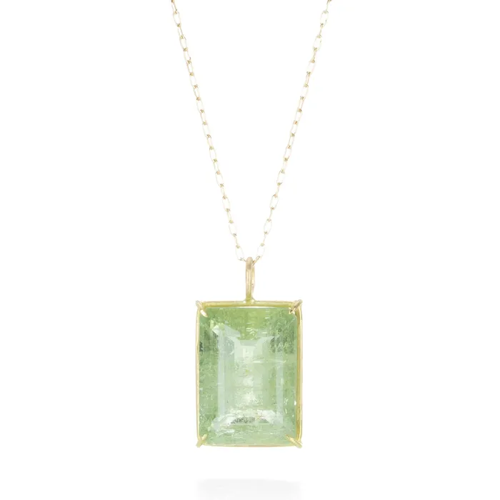 Rosanne Pugliese Necklaces Emerald Cut Green Beryl Pendant Necklace