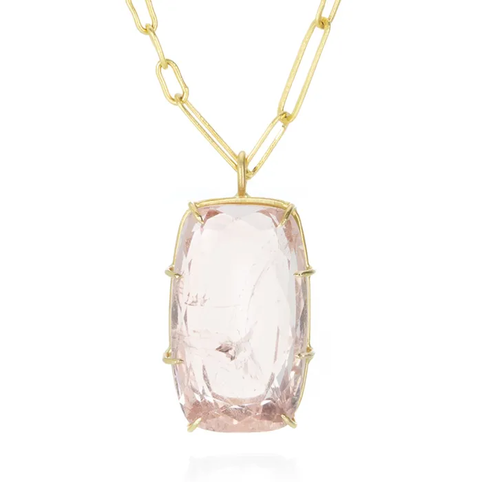 Rosanne Pugliese Necklaces Handmade Chain with Morganite Pendant