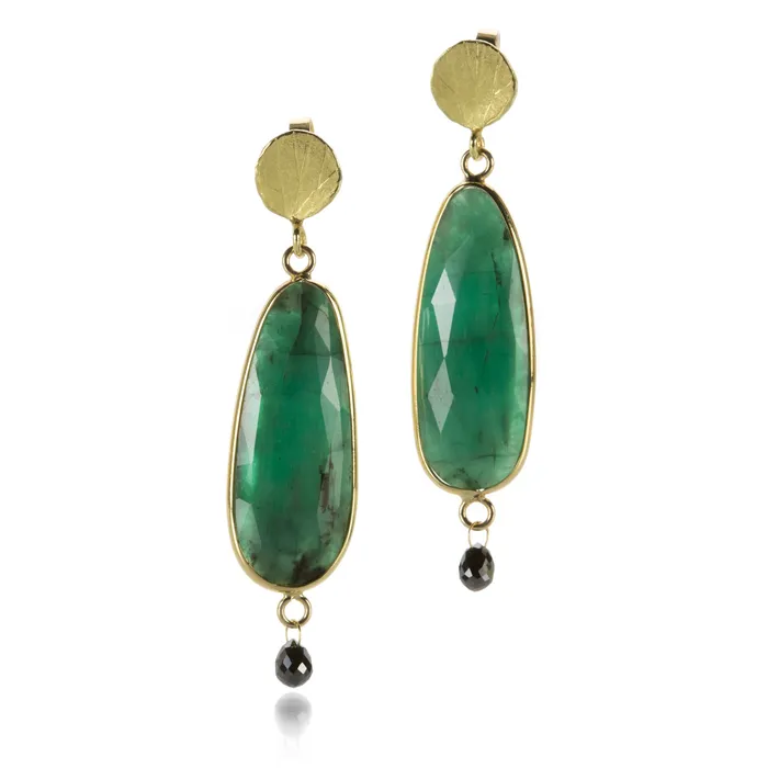 Rose Cut Emerald Slice Earrings Barbara Heinrich Earrings