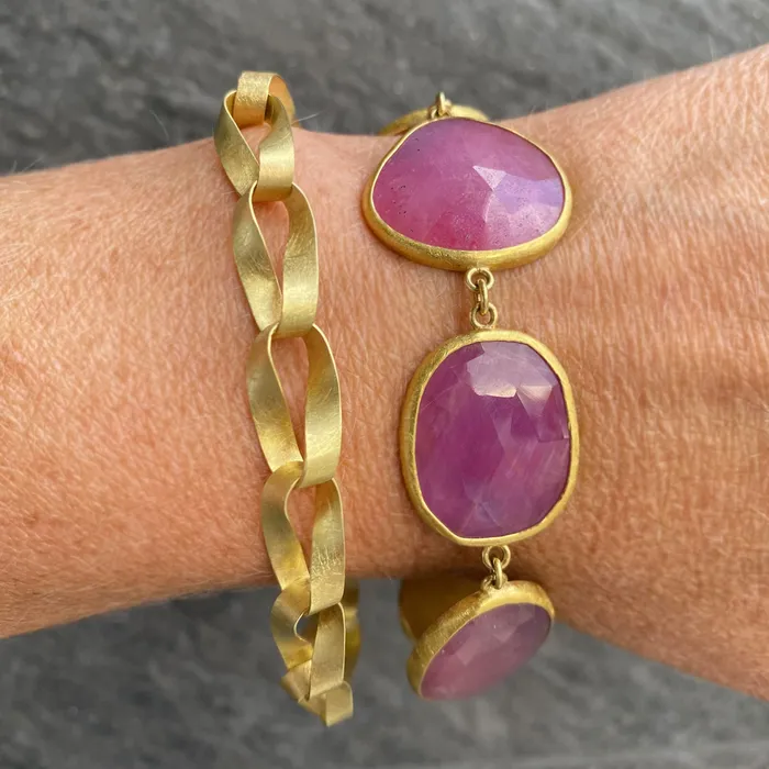 Rose Cut Pink Sapphire Bracelet | Petra Class Bracelets